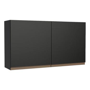 Imagem de Armário Aéreo Reims 120cm 2 Portas Preto Madesa