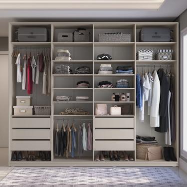 Imagem de Closet Casal 100% mdf bp 4 Vaos 6 Gavetas Sion