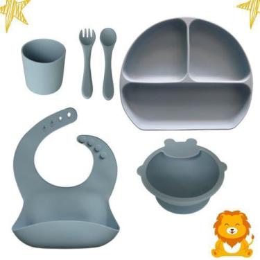 Imagem de Kit Introdução Alimentar Silicone 6 Pçs Bpa Free - Azul