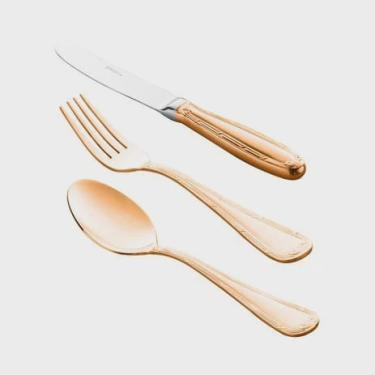 Imagem de Faqueiro 101 Peças Croisé Rose Gold Aço Inox pvd Wolff - Saldão