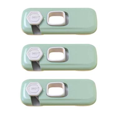 Imagem de Trava de Segurança Geladeira Gaveta Armario Kit 3 unidades Bebe Criança Evita Acidente Fechadura Porta Janela Proteçao