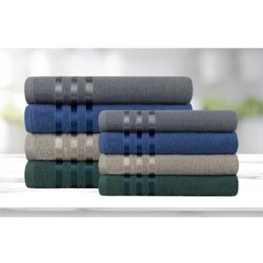 Imagem de Jogo de Tolhas Contebdo 2 Toalhas de Banhão 160 X 81 cms, 2 Toalhas de Rosto 80 X 48 cms - 100% Algodão (Masculina)