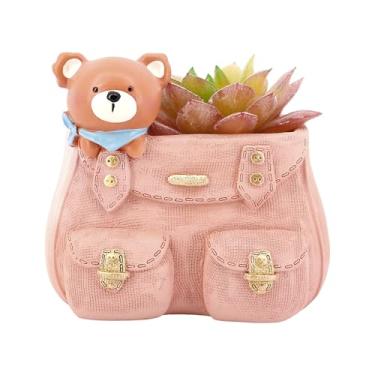 Imagem de Segreto Vaso de plantas suculentas criativo, com padrão de animais, vasos de resina, vasos de cacto, vasos de bonsai com orifício de drenagem para decoração de casa e interior