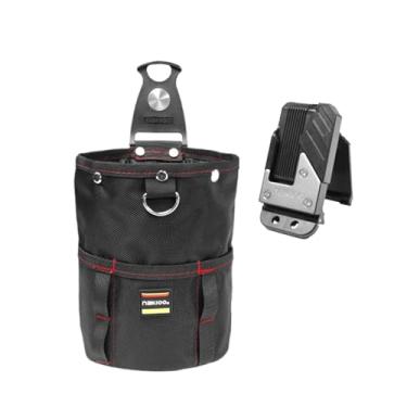 Imagem de Ioensy Bolsa de ferramentas com clipe de cinto Profissional Oxford Ploth Compact Toolbag com vários bolsos Organizador de armazenamento para carpinteiro, S