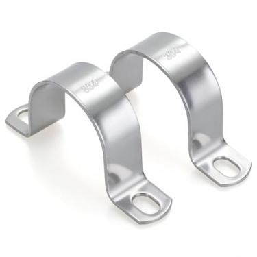 Imagem de 10 peças 1-5/8 polegadas, grampos de tubo engrossados de aço inoxidável 304, clipes de conduíte de suporte em U de dois furos resistentes para HVAC, elétrico, encanamento, protege tubo/tubo rígido em