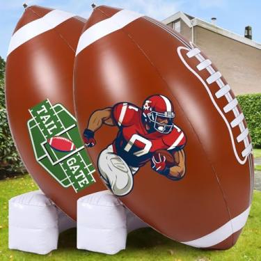 Imagem de Bencailor 2 peças de 119,4 cm decoração de festa de futebol gigante jumbo inflável com conjunto de camiseta para jogo bolas de futebol grandes para esporte festa de aniversário interior ao ar livre
