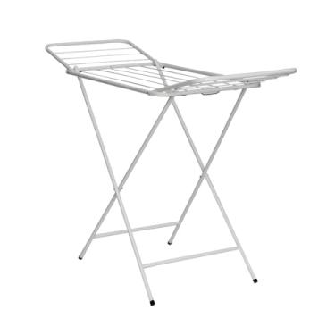 Imagem de Varal De Chão Portátil Dobrável Aço Com Abas Resistente Branco