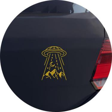 Imagem de Adesivo de Carro Abdução Astral Ovni Alienigena - Cor Amarelo - Melhor