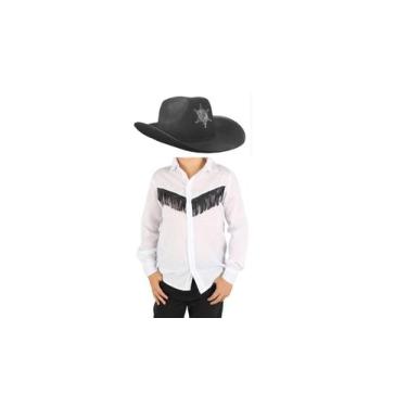 Imagem de Fantasia Country Camisa Franja Chapeu Cowboy Rodeio Festa - MC PRESENT