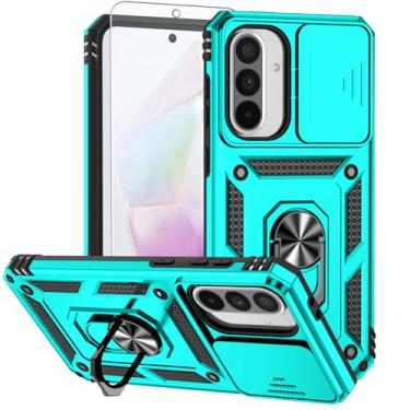 Imagem de Androgate Capa de telefone para Samsung Galaxy A36 5G/A56 5G Capa com protetor de tela HD e capa de câmera deslizante e suporte de anel girado, [nível militar] capa de telefone para Galaxy A36/ A56