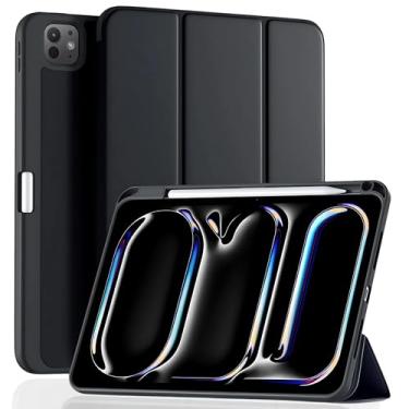 Imagem de Capa Slim Premium para iPad Pro 11 polegadas M4 (2024) com [Suporte para Apple Pencil] e Auto Liga/Desliga, Anti Imapacto, Leve, Resistente e Fechamento Magnético (Preto)