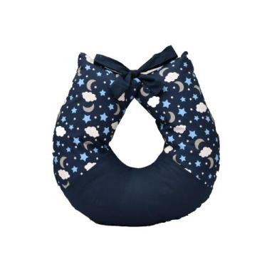 Imagem de Almofada de Amamentar Light Estrela e Lua Azul Marinho - Pandora Baby 