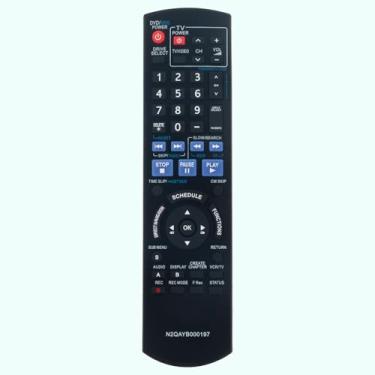 Imagem de Controle remoto de substituição N2QAYB000197, adequado para gravador de vídeo Panasonic DVD DMR-EZ27K DMR-EZ37V DMR-EZ17P DMR-EZ17K DMR-EA18K DMR-EZ27P DMR-EZ28K DMR-EZ37VS