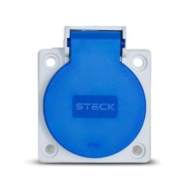 Imagem de Tomada de Embutir 2P+T 20a 250v Quasar C/Tampa Azul - STECK, AZUL