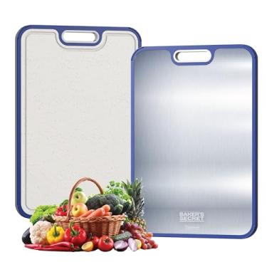 Imagem de Baker's Secret Tábua de corte de titânio dupla face, azul marinho