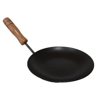 Imagem de Chapa Disco Arado Frita Ovo Chapa de Aço Cabo Madeira 17cm