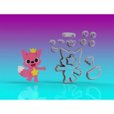 Imagem de Cortador Baby Shark Raposa Ping Fong Modular Tamanho 6Cm