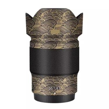 Imagem de Para Nikon Z 50mm F1.8S Adesivo de Lente de Câmera Revestimento Película Protetora Protetor Corporal Decalque Skin 50 1.8 (Wave Gold