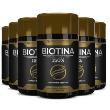 Imagem de 6X BIOTINA 150% PREMIUM 60CAPS HF SUPLEMENTOS-Unissex