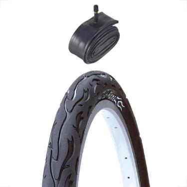 Imagem de Pneu Bicicleta Kenda Flame Aro 26 x 2.125 Balão + camara de ar Shiver 26 Montadinha Motorizada freeride manobra