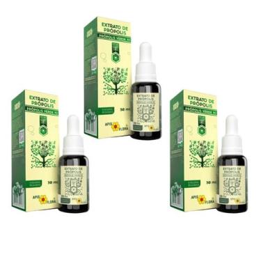 Imagem de Kit 3 Extrato de Própolis Verde 70% 30ml Alta Concentração Natural Sem