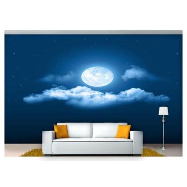 Imagem de Papel De Parede Lua Noite Nuvens Céu 3D Lua44 - Você Decora