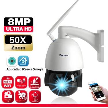 Imagem de Câmera IP PTZ Sem Fio Com Zoom 50X ICSEE Wifi Com Foco Automático Áudi