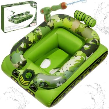 Imagem de Boias de piscina infantis infláveis para crianças, brinquedos de piscina com canhão de água, boias flutuantes no lago na praia, festa na piscina, brinquedos para meninos e meninas