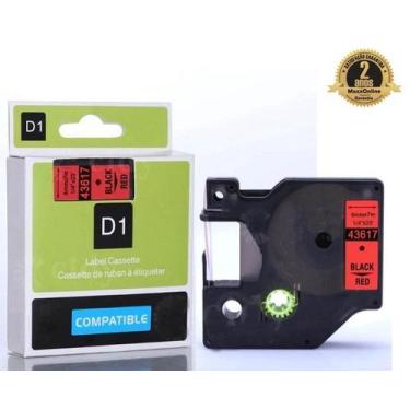 Imagem de Fita Compatível Dymo D1 43617 Vermelha Letra Preta 6mm - no-brand