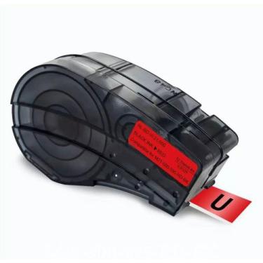 Imagem de Fita Vinil Compatível Brady M21-500-595-RD-BK Vermelha Letra Preta 12m