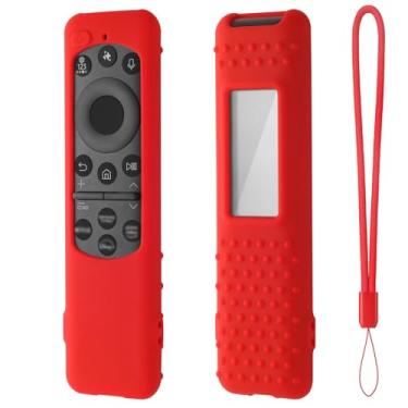 Imagem de Hi Color Capa de silicone para controle remoto Samsung TM2560E Solarcell 2025 compatível com TM2360E BN59-01432A Samsung TV Remote macio antiderrapante leve capa de silicone (vermelha)