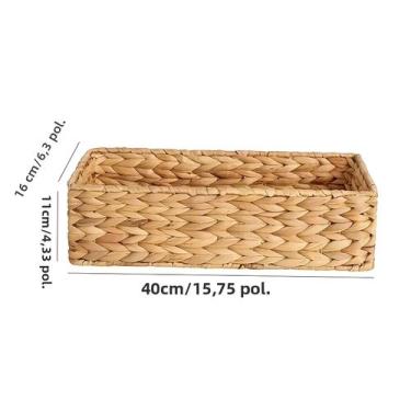 Imagem de Grandes Cestos De Armazenamento De Vime De Rattan Retangulares 15 Pole