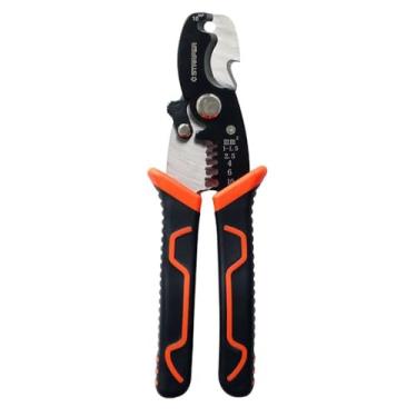 Imagem de Alicate de Corte e Decapador Descascador de Fios Cabos Elétricos 16mm² Starfer para Eletricista Cabo Emborrachado
