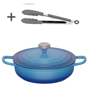 Imagem de Panela Caçarola Azul Cerâmica 26cm 3,4litros 4mm Chef Florença