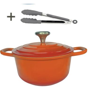 Imagem de Panela Caçarola Laranja Cerâmica 28cm 7,0litros 4mm Chef Florença