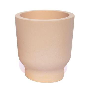 Imagem de Vaso Decorativo Garrafa Invertida Lisa 9,5cm Em Cimento Artesanal Palha