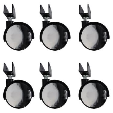 Imagem de Kit 6 Rodízios Para Móveis Com Chapa U Sem Trava