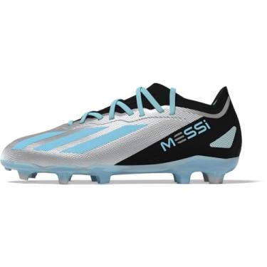 Imagem de adidas Chuteira de futebol juvenil Crazyfast Messi.1 Flexível, Prata Metálico-Bliss Azul-core Preto, 36 BR