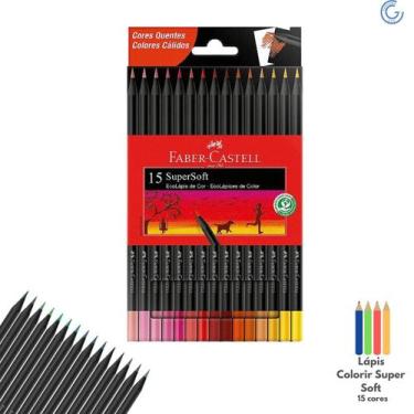 Imagem de Lapis Cor 15 Cores Super Soft Tons Quentes - Faber Castell
