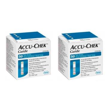 Imagem de Kit Tiras Medidor Glicemia Accu-Check Guide 100 Unidades