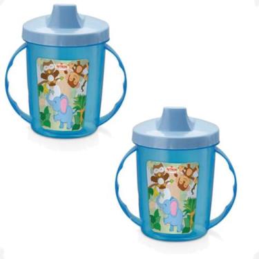 Imagem de Kit 2 Copo Infantil Alças E Bico 320Ml Bichinhos 6 Meses - Nitron