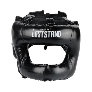 Imagem de Fenteer Capacete de boxe Kickboxing Capacete de proteção para cabeça macio com cobertura total para adultos unissex para artes marciais karatê, Preto
