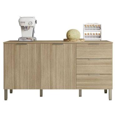 Imagem de Balcão De Pia Glam 160 Cm Com Tampo Freijó - Kits Paraná