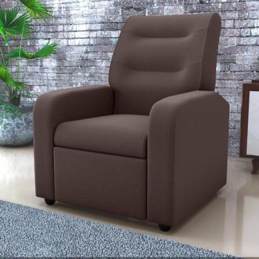 Imagem de Poltrona Decorativa Reclinável Cecilia Veludo Light Marrom