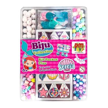 Imagem de Kit De Biju Collection Sereia Pocket Plus Miçangas Infantil fazer Colar Pulseira Anel Brinquedo Criança - TYDA