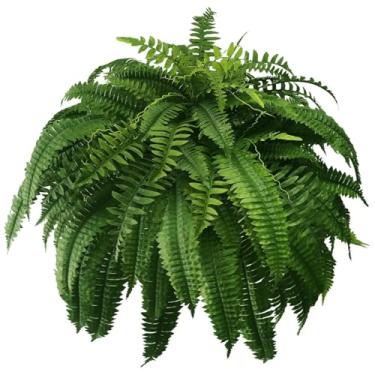 Imagem de Samambaias artificiais para atividades ao ar livre, samambaias artificiais realistas, 60 ramos de seda, plantas grandes para plantadores, escritório, decoração de casa, ambientes externos e internos