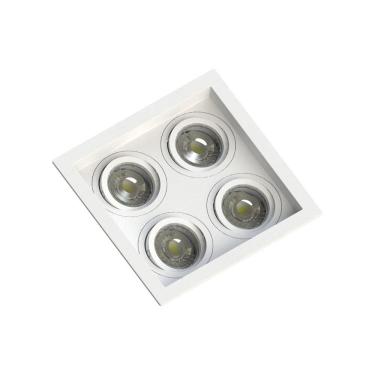 Imagem de Spot Quadruplo Embutir Quadrado Recuado Mr16 Branco