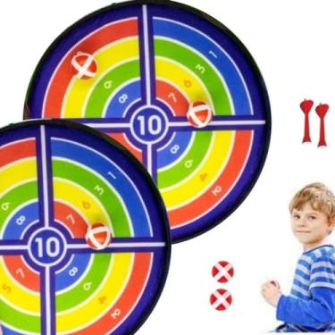 Imagem de kit 2 Jogo De Dardos Tiro ao Alvo Gruda Macio Infantil brinquedo 2 bolas 2 dardos sem ponta mais seguro tabuleiro jogo QUALIDADE PREMIUM 36 cm