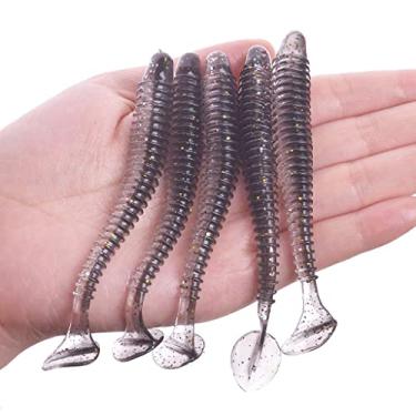 Imagem de Iscas de pesca sem-fim 5 cm 7 cm 9 cm dupla cor silicone cauda macia iscas artificiais isca de natação wobblers de baixo isca de natação