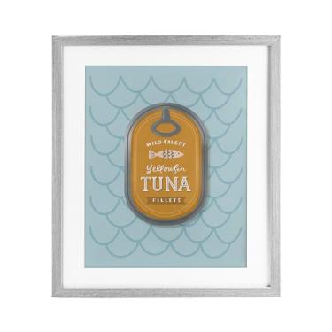 Imagem de Stupell Industries Impressão emoldurada cinza de atum náutico sob vidro por Sandra Picco, 40 x 33